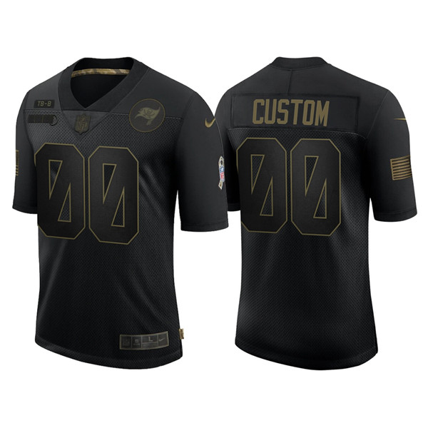 Men's Tampa Bay Buccaneers ACTIVE PLAYER Custom 2020 Black Salute To Service Limited Stitched NFL Jersey - Click Image to Close